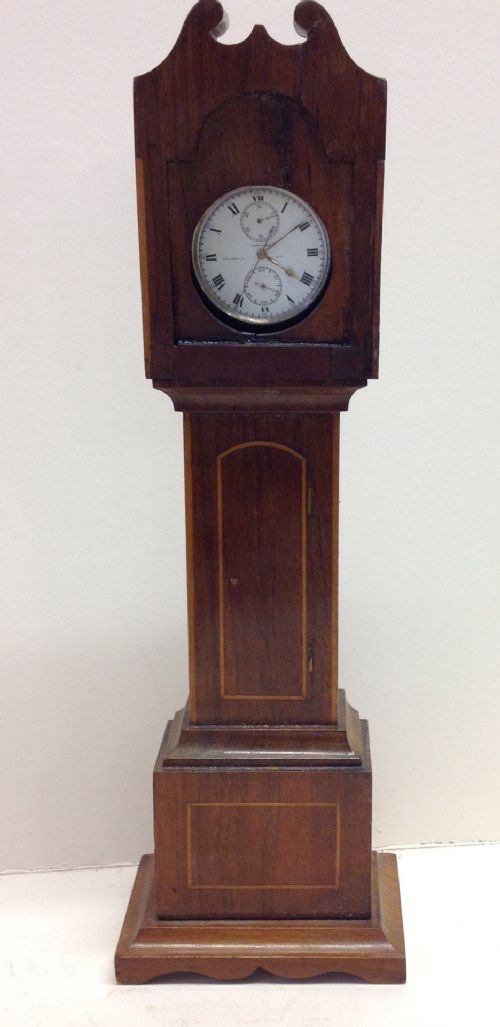 c19th miniature long case clock night watch stand