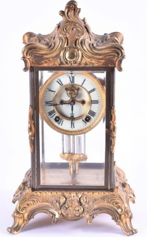 a late c19th four glass ormulo cased mantle clock