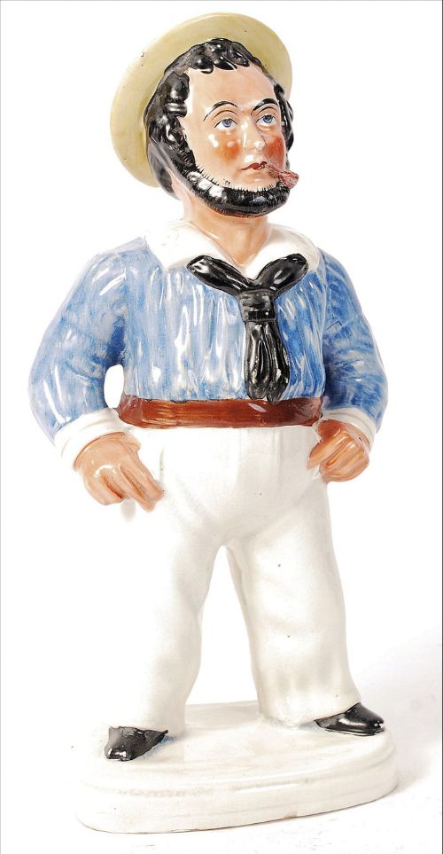 c19th large fat bellied sailor staffordshire figure
