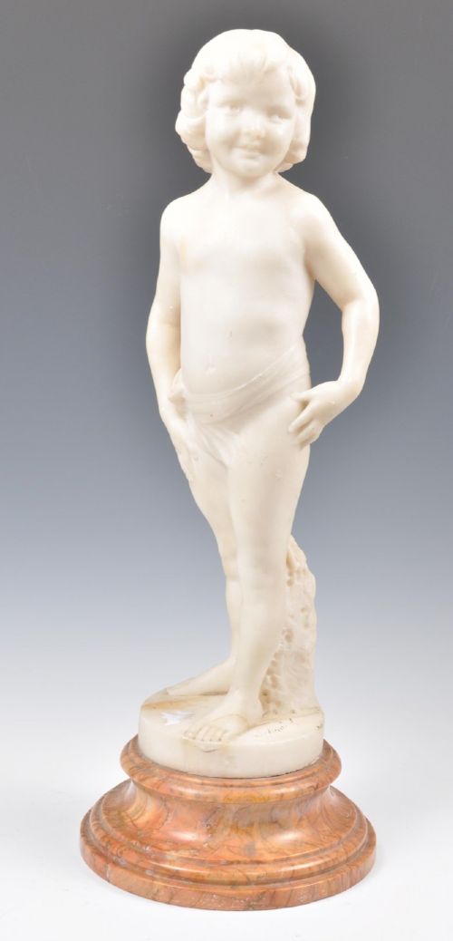 c19th marble statue of a young girl