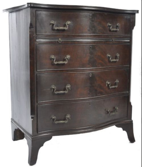 a small c19th serpentine chest of drawers