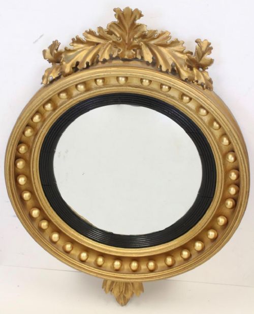 regency giltwood convex mirror