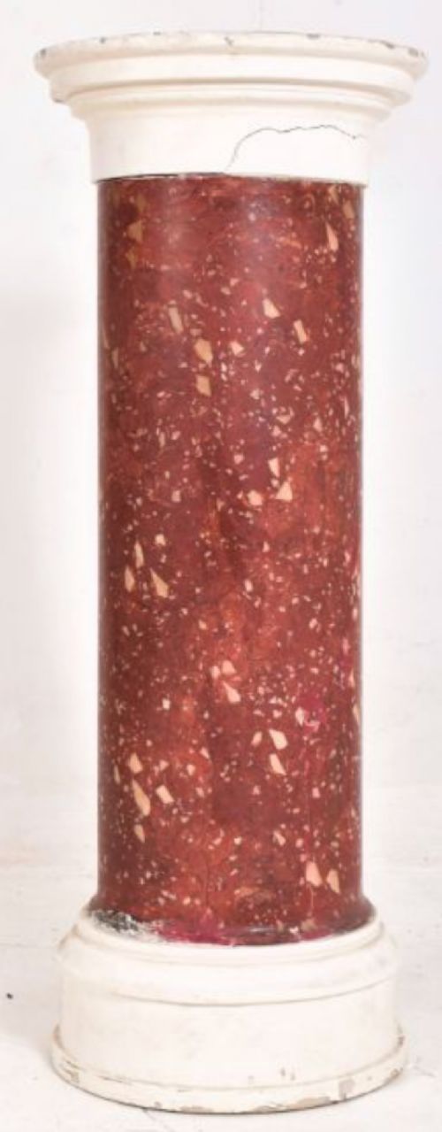 c19th scafliola plaster pedestal column