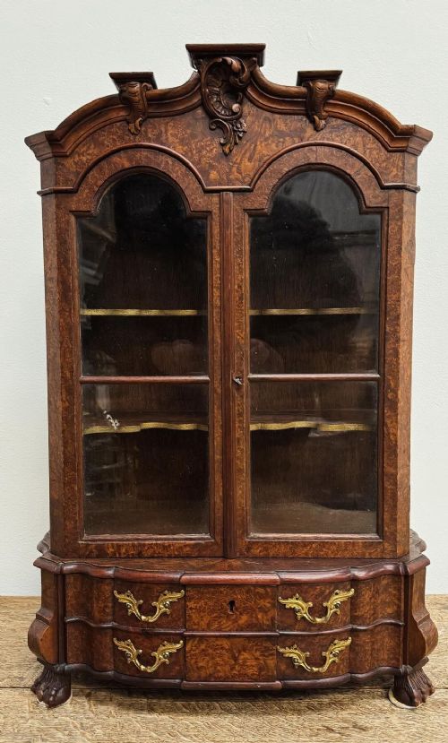 c18th burr walnut miniature cabinet