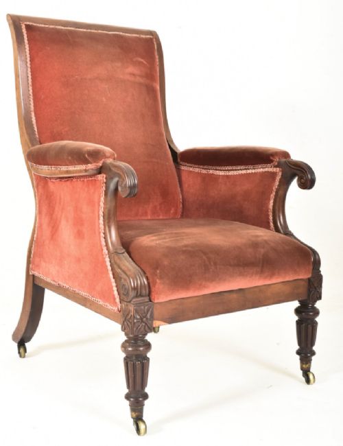 willim iv mahogany library armchair