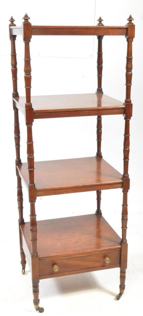 c19th four tier plum pudding mahogany etagere