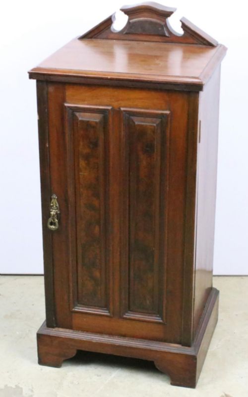 victorian walnut bedside cupboard