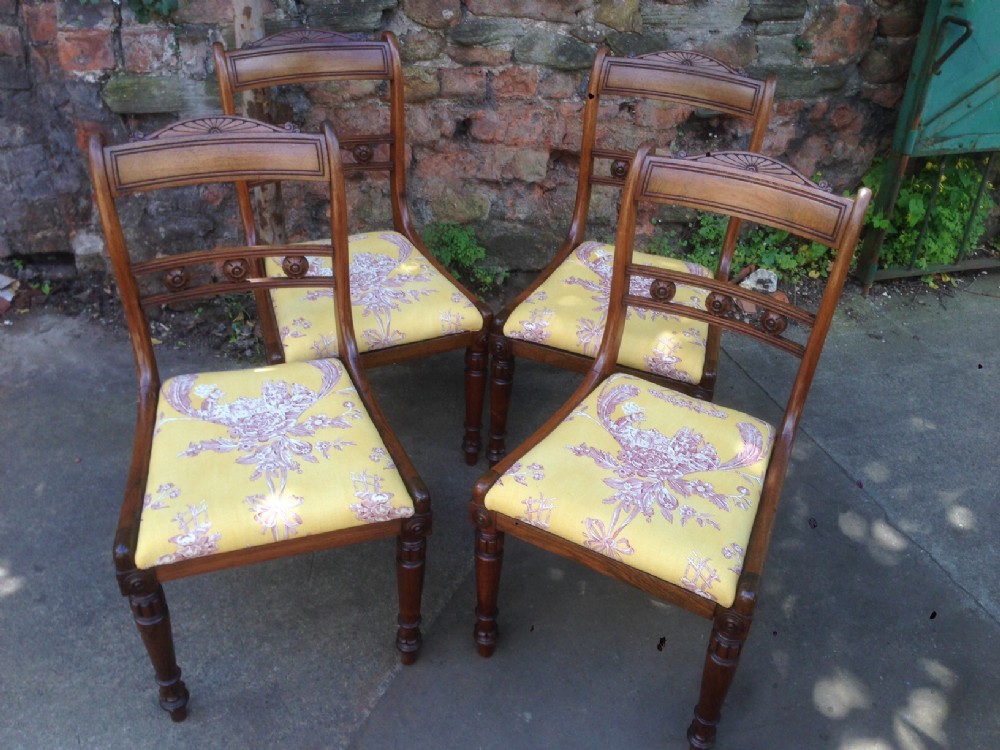 set of four c19th rosewood chairs