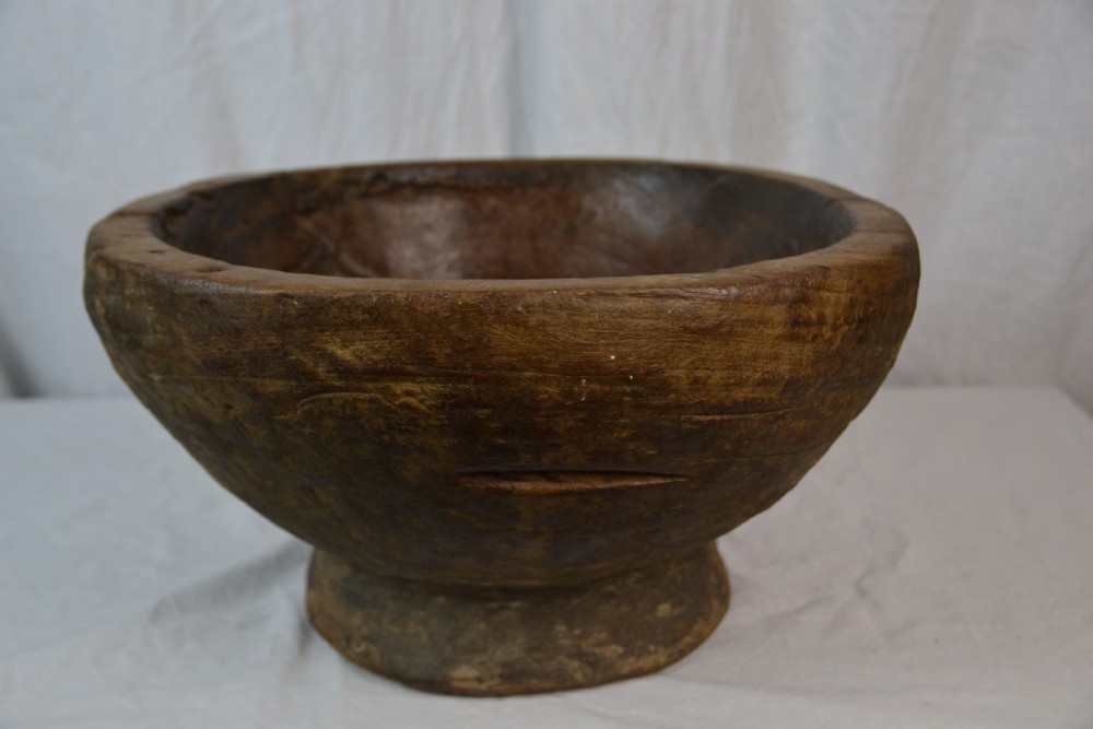 c19th large wooden bowl