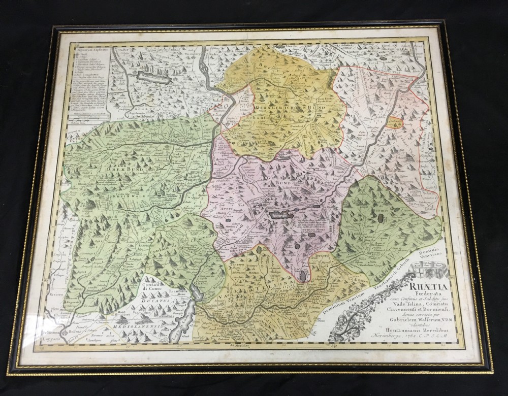 1768 map of the alps by humannianis heridibubus