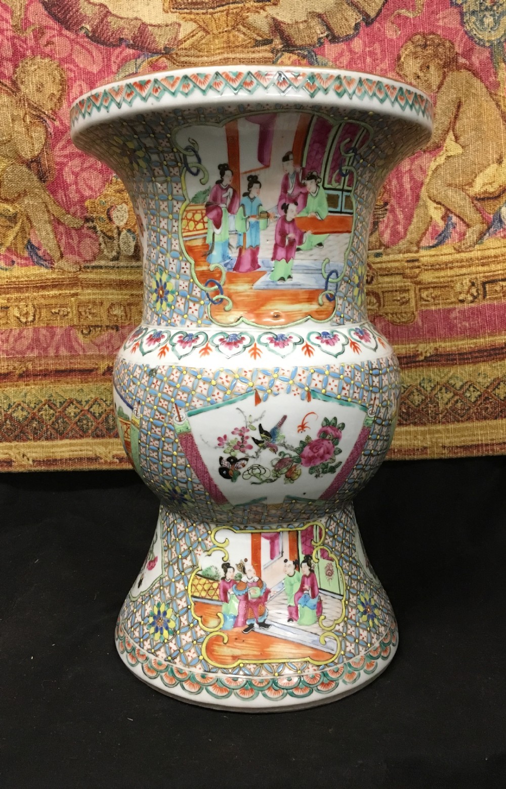 c19th chinese large flared rimmed vase