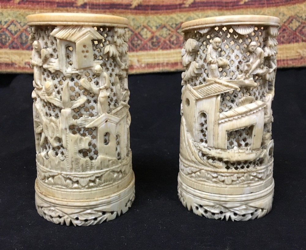 pair of chinese ivory carvings