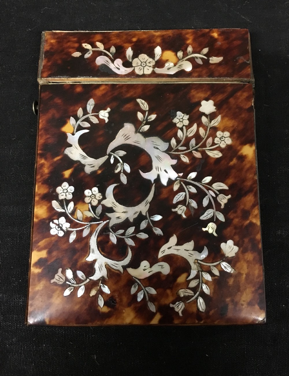 c19th ladies tortoiseshell card case