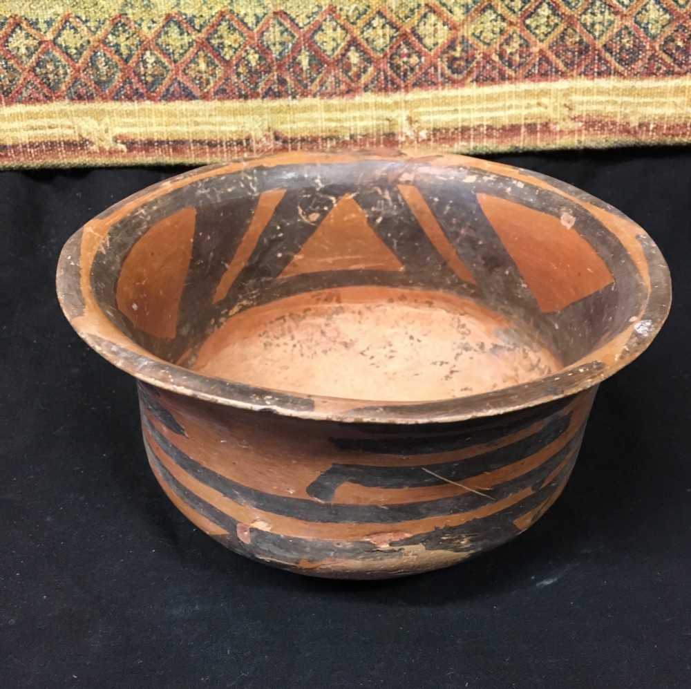 chinese han dynasty terracotta painted bowl