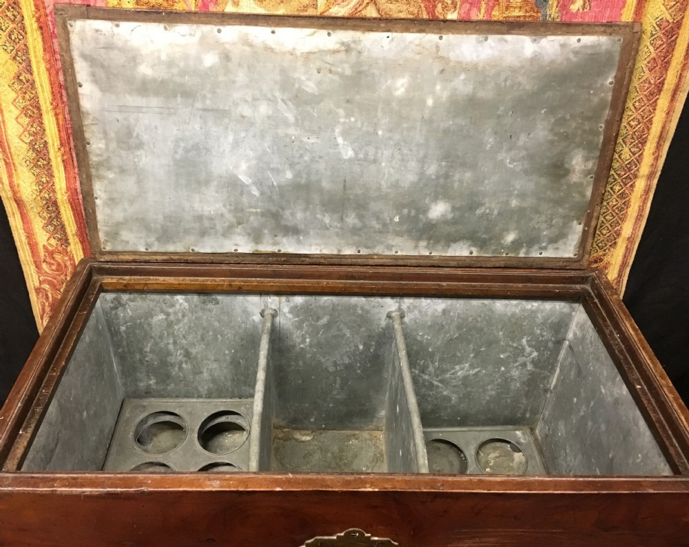 c19th campaign wine cooler bootle storage box