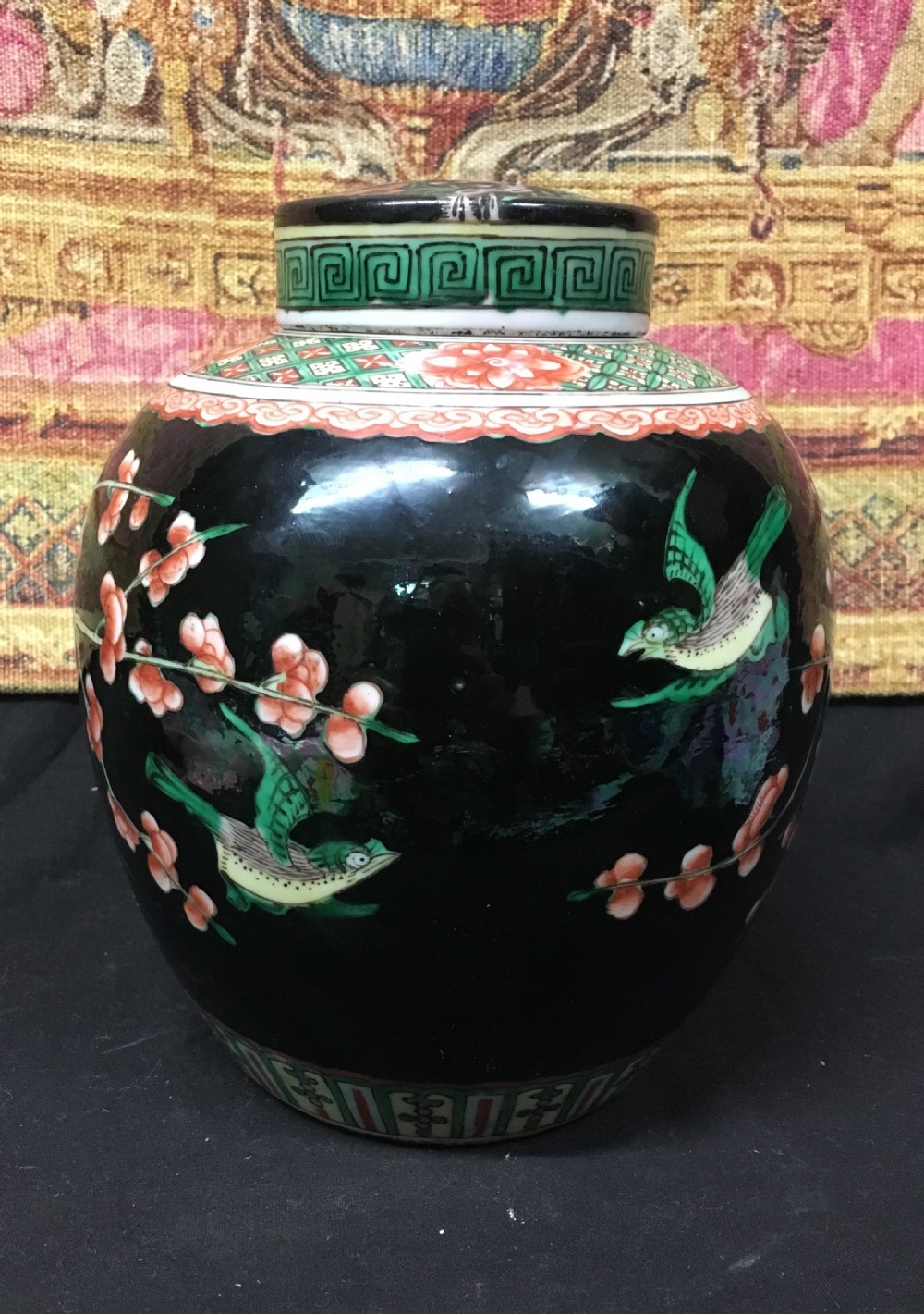 c19th chinese famile noir ginger jar