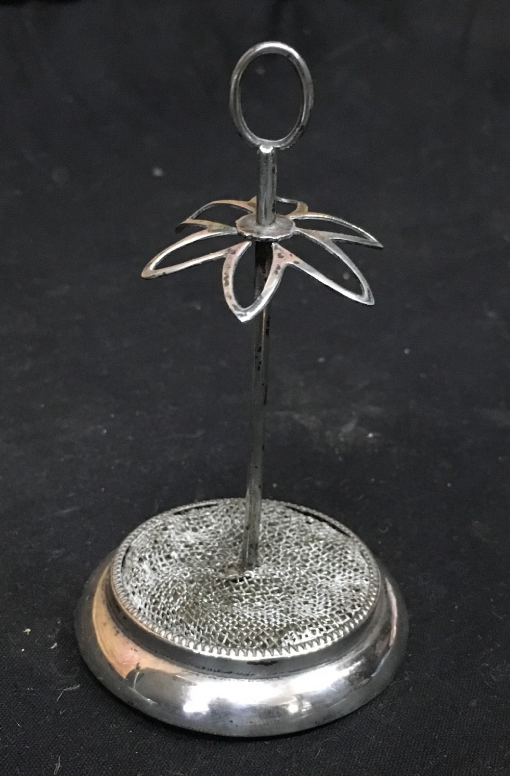c19th hm silver hat pin stand
