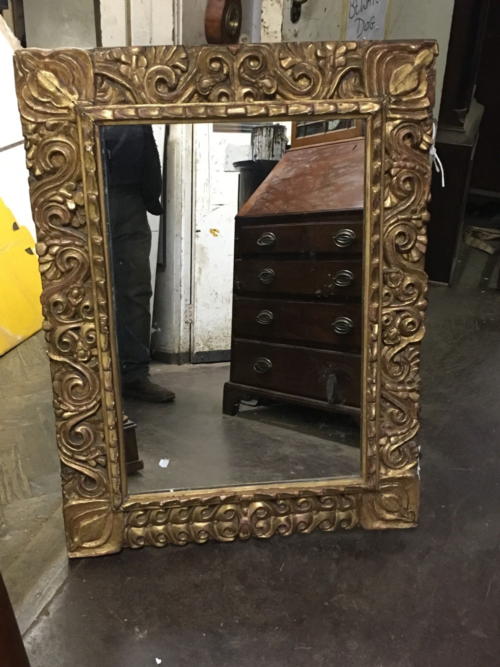 early carved giltwood mirror