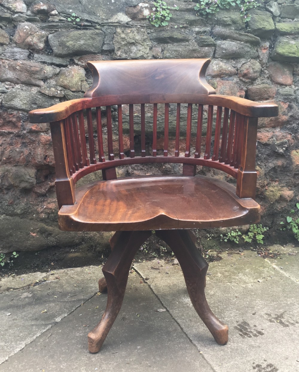 c19th solid mahogany officedesk chair