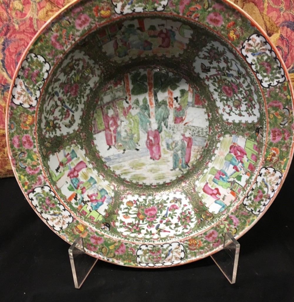 c19th canton famille rose very large bowl