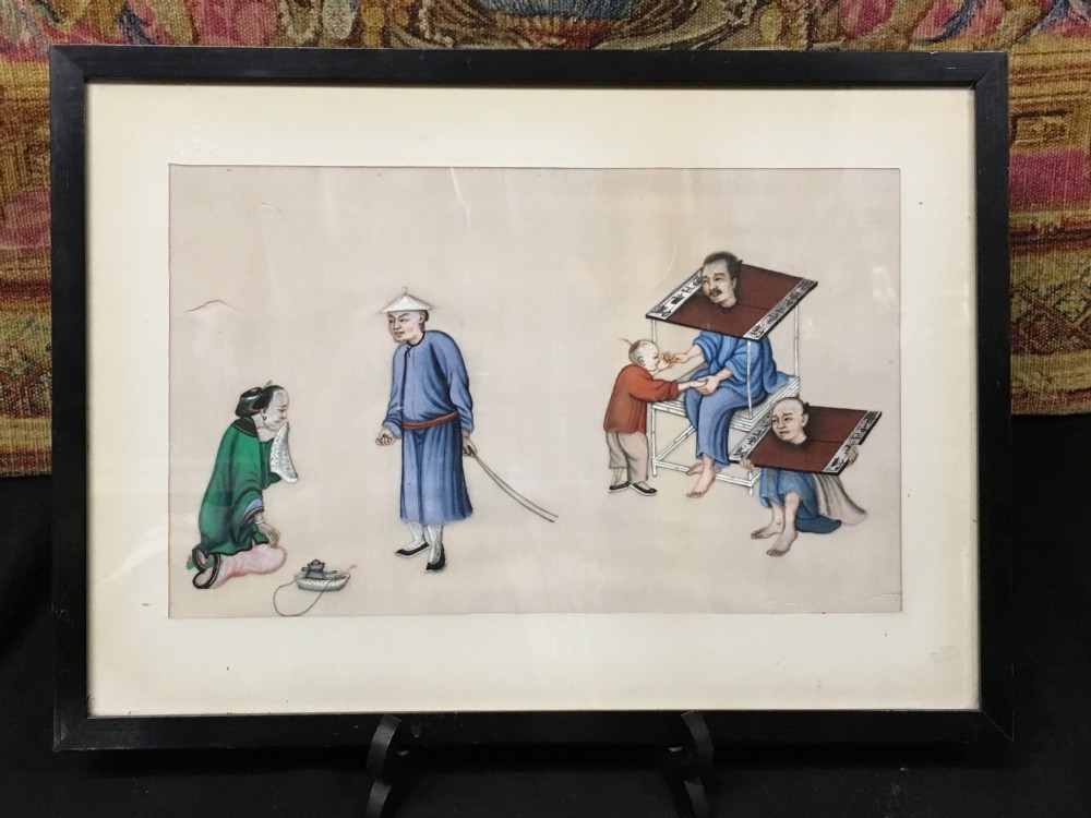c19th chinese painting on pith paper