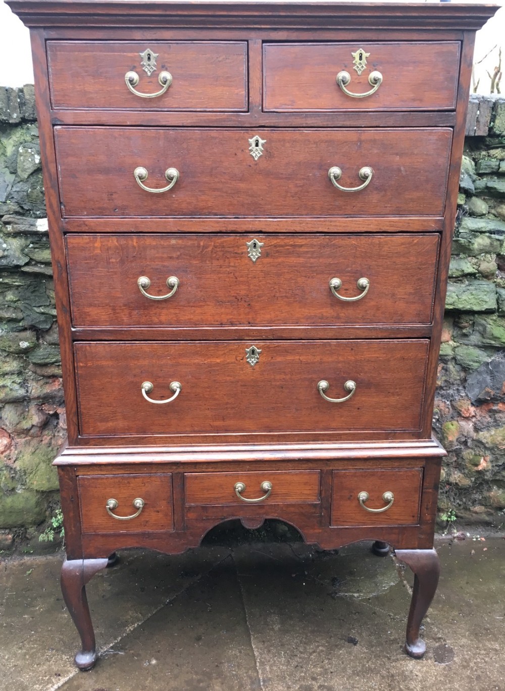 antique oak chest on stand