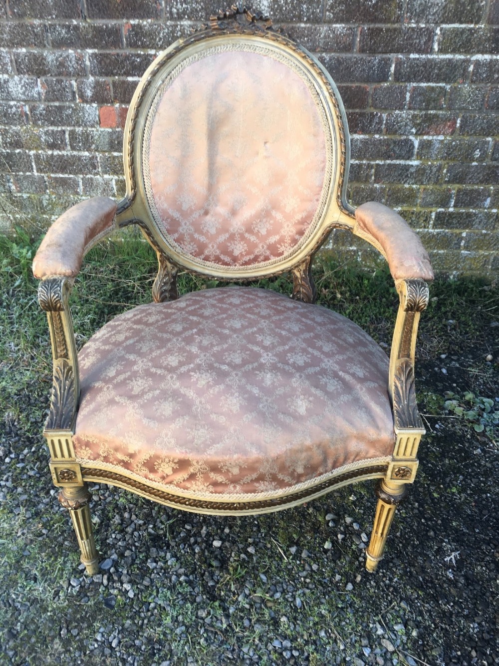 c19th painted armchair