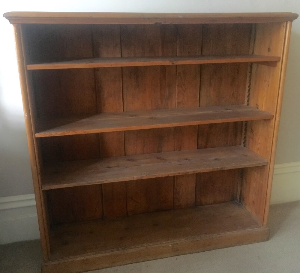 c19th stripped pine bookcase