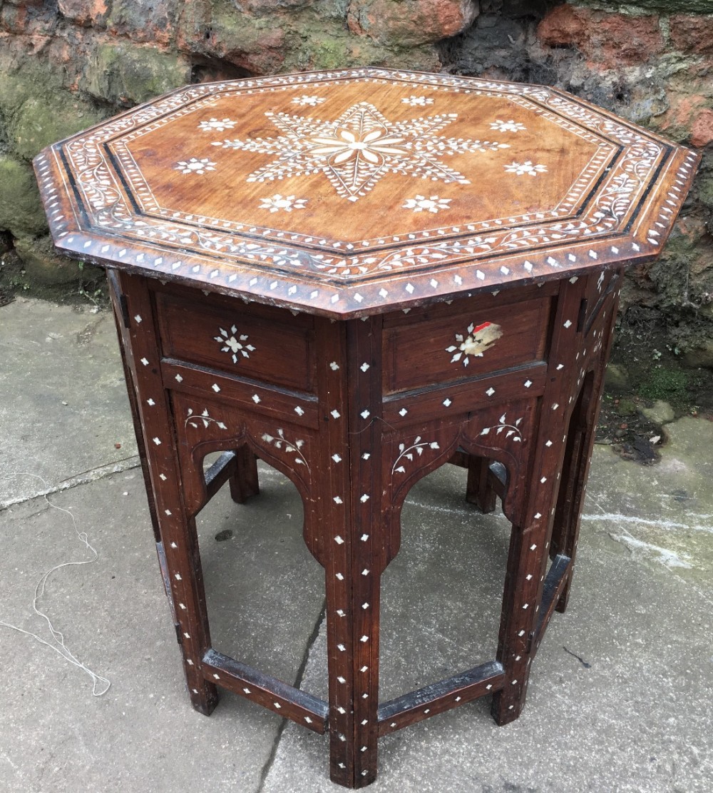 c19th inlaid syrian table