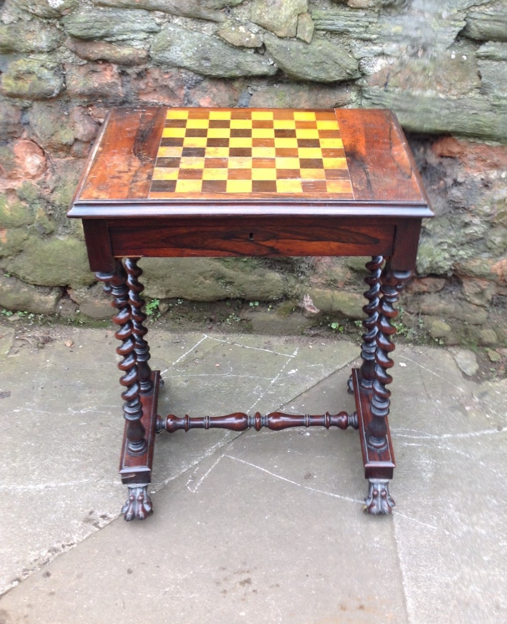 c19th rosewood games table