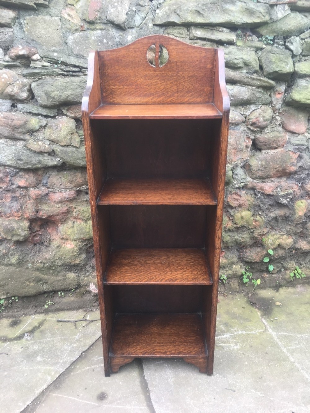 small narrow oak bookcase