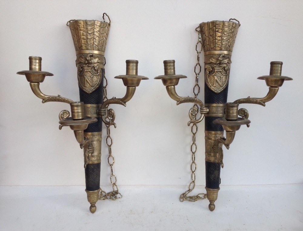 a pair of napoleonic empire style 1930s wall lights