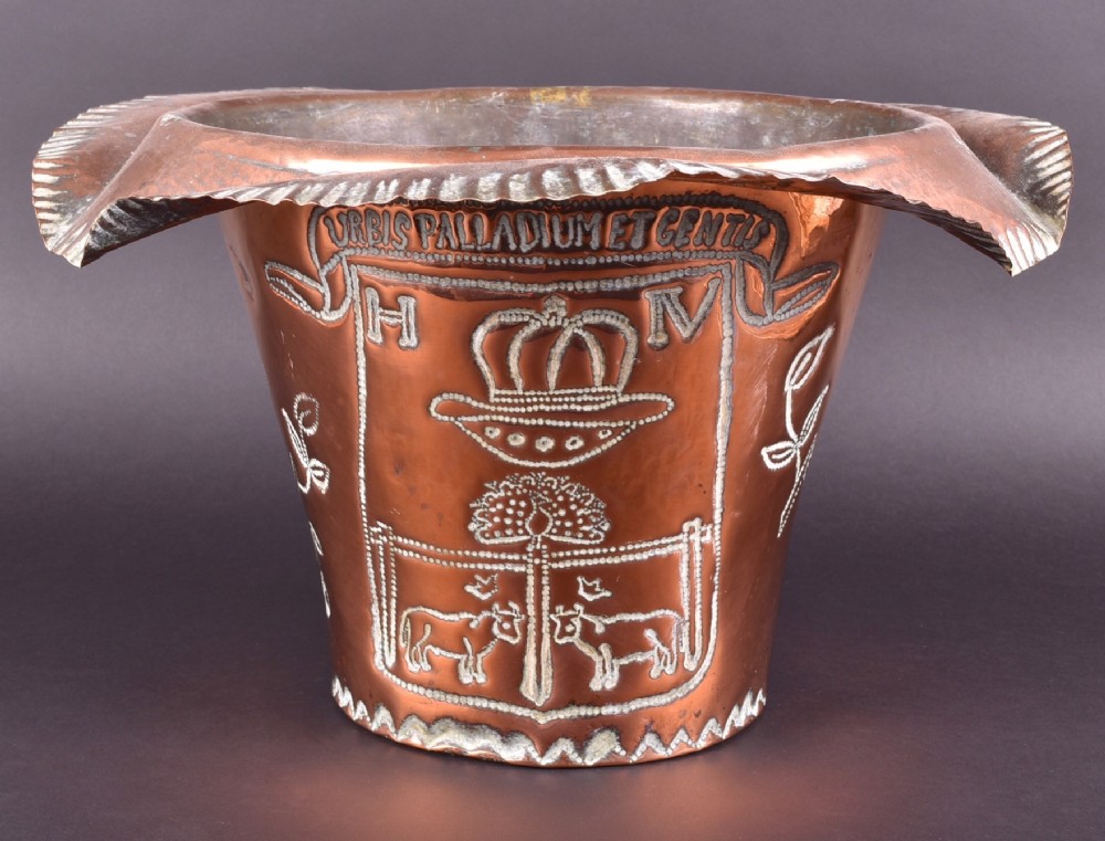early c20th jardinaire in copper