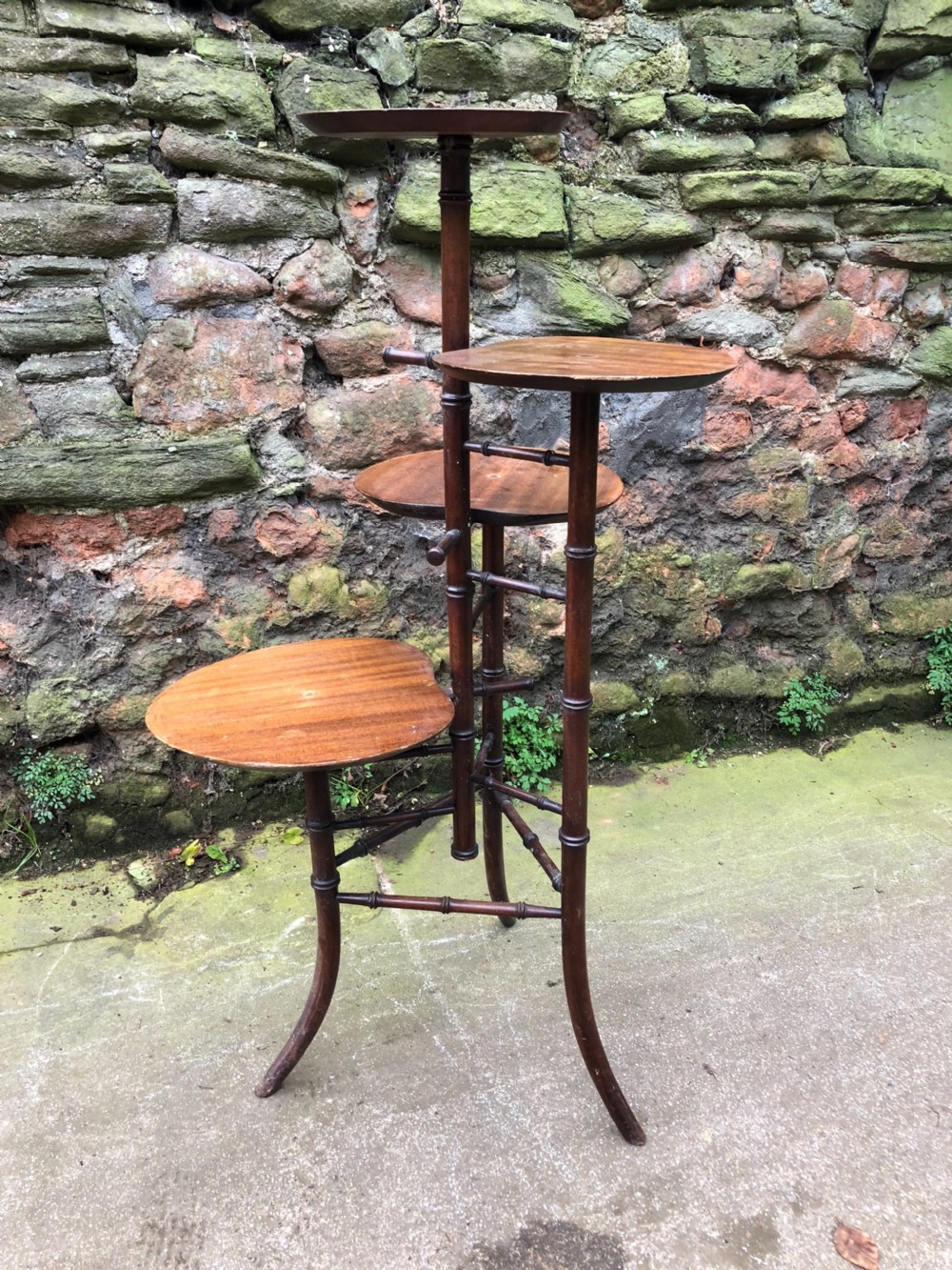 c19th faux bamboo milliners shop display stand