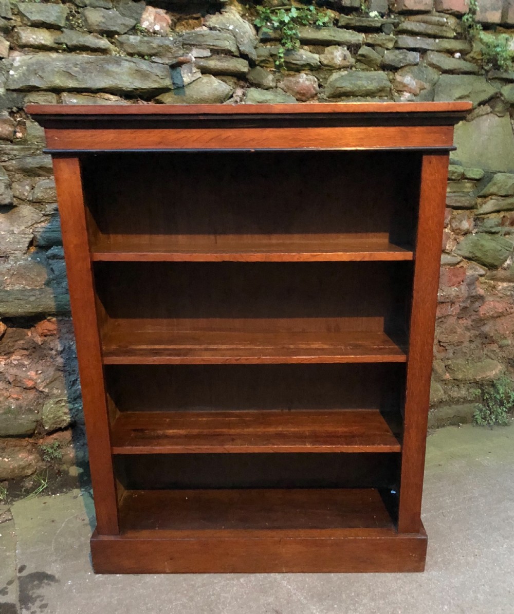 small c19th oak veneered bookcase