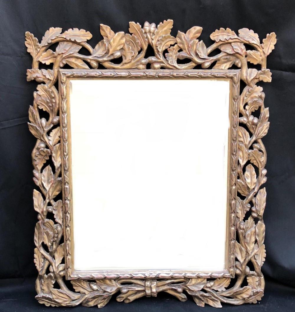 c18th italian silver leafed mirror frame