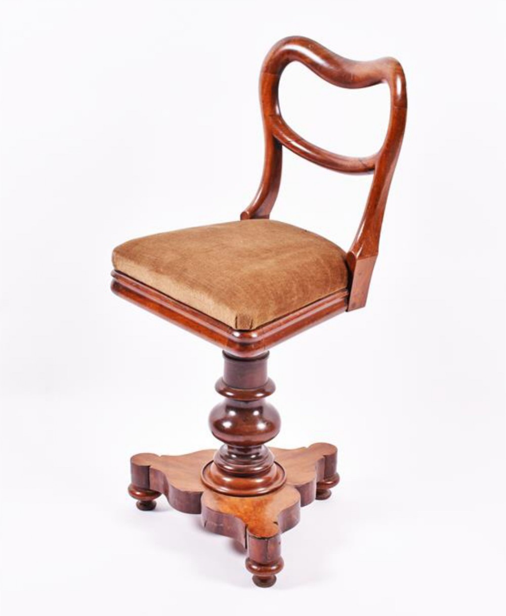 c19th revolving harp stool