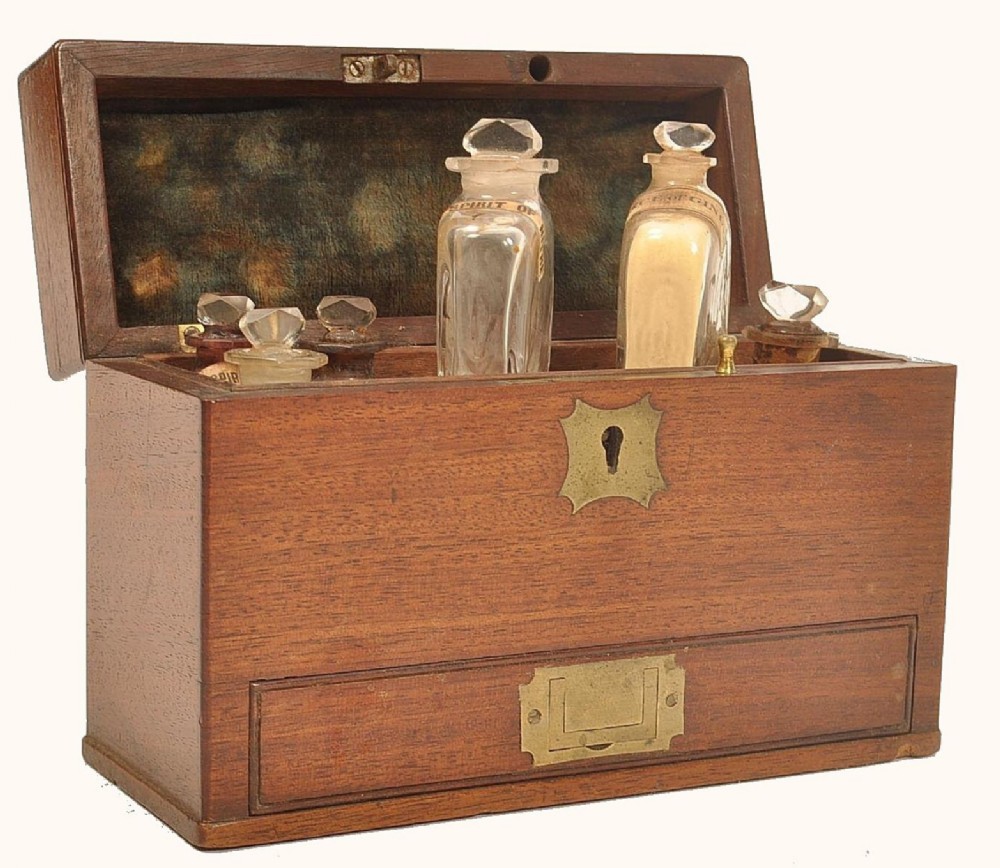 c19th apothecary box and contents