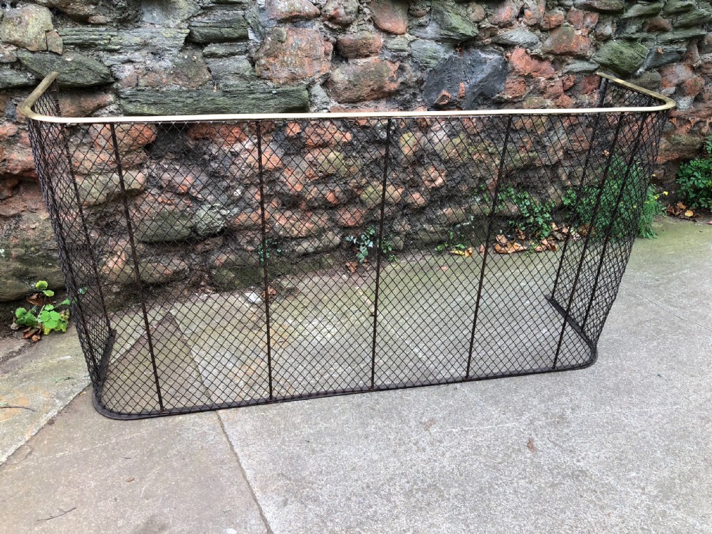large brass and steel fender fire guard