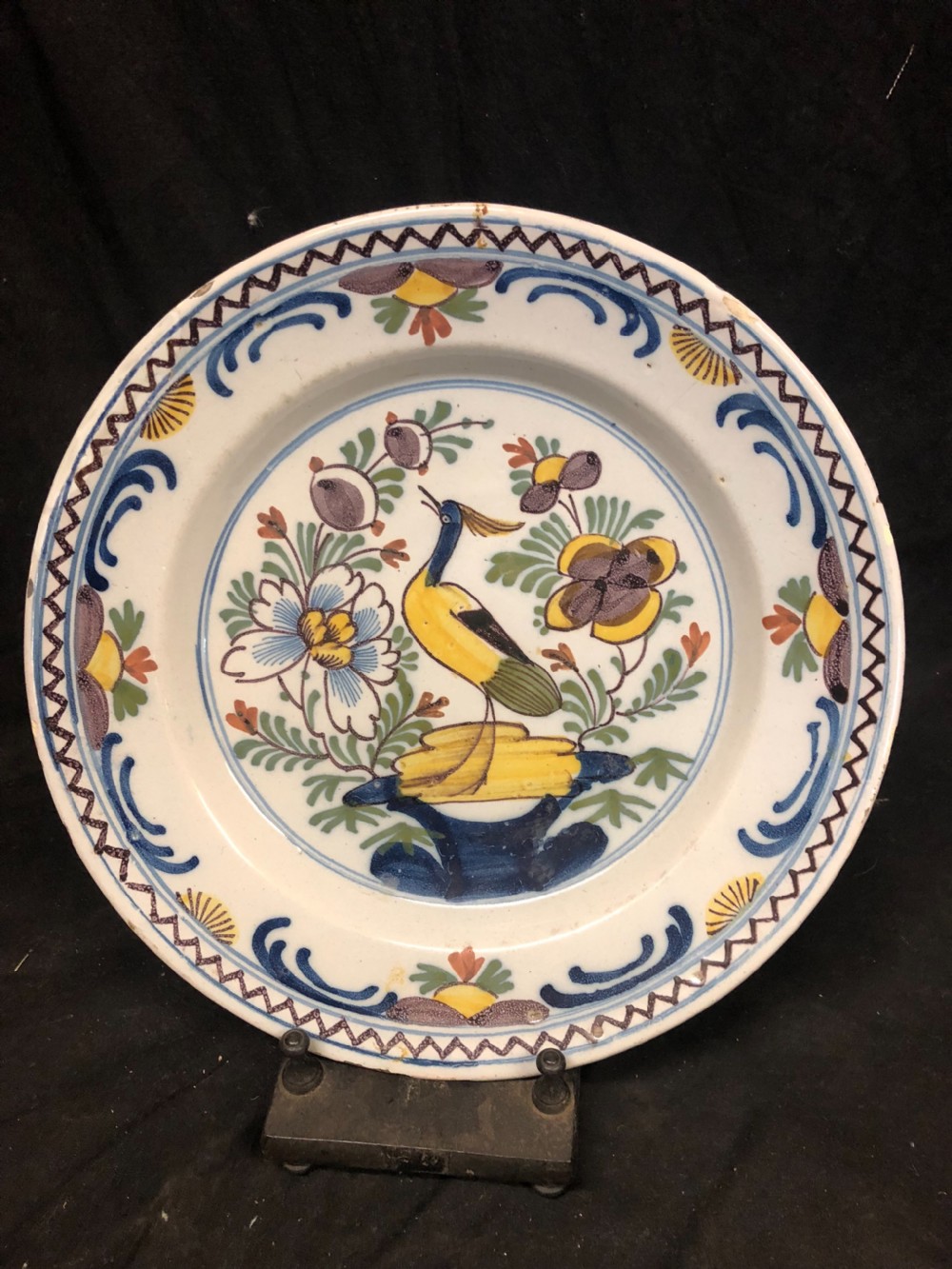 bristol delft polychrome plate c1750