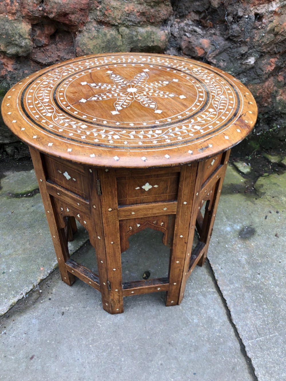 1920s syrian inlaid table
