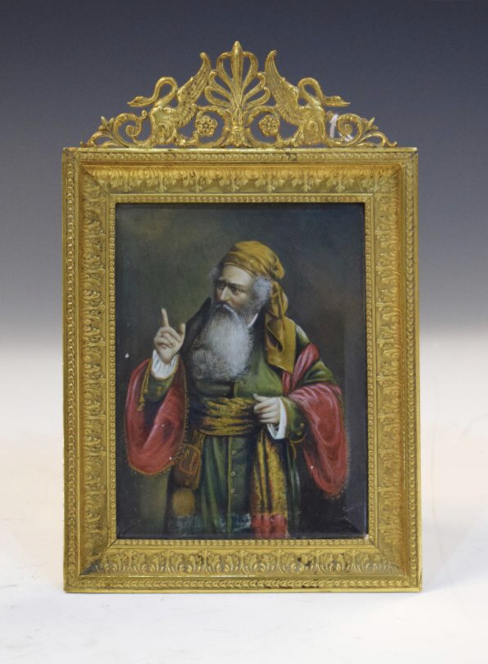 painting on ivory in a gilt bronze frame