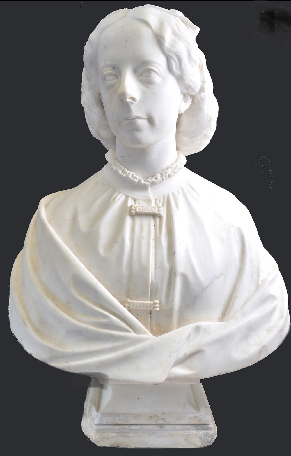 a large marble bust of jessie white mario hurricane jessie