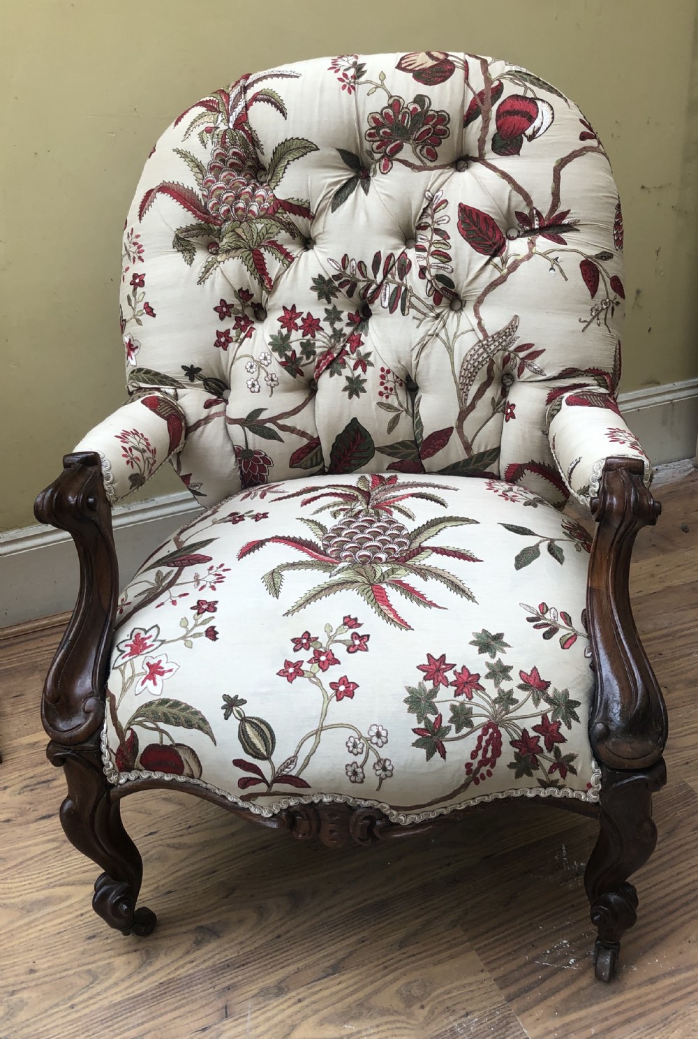 c19th rosewood show wood armchair