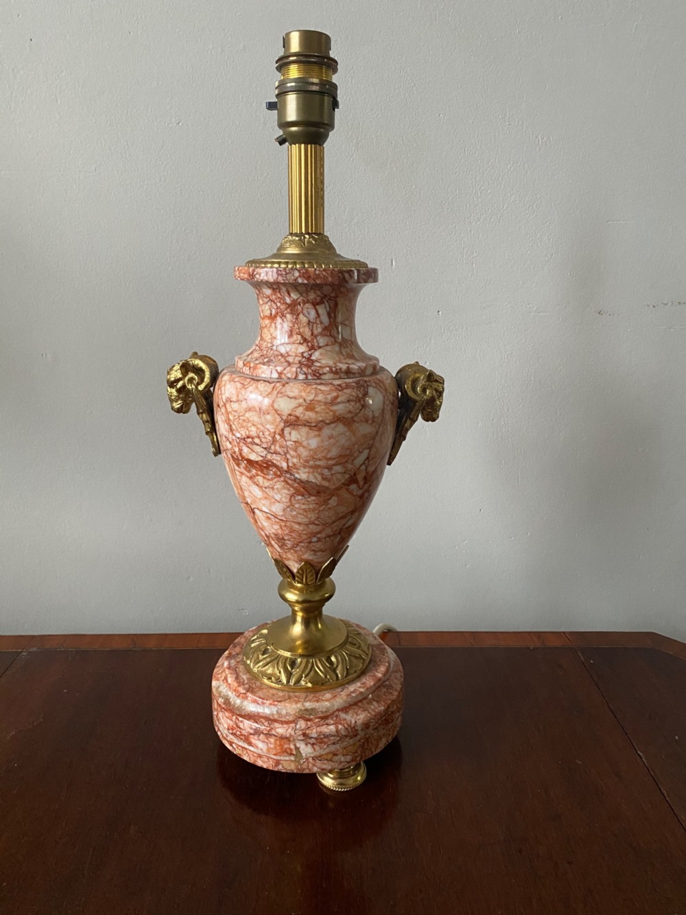 early c20th ormolu mounted marble shaped lamp