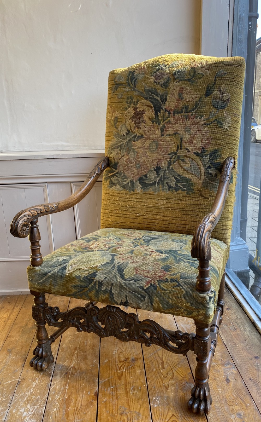 william and mary style armchair