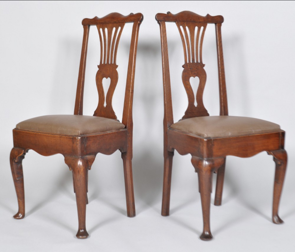 pair of george ii oak chairs