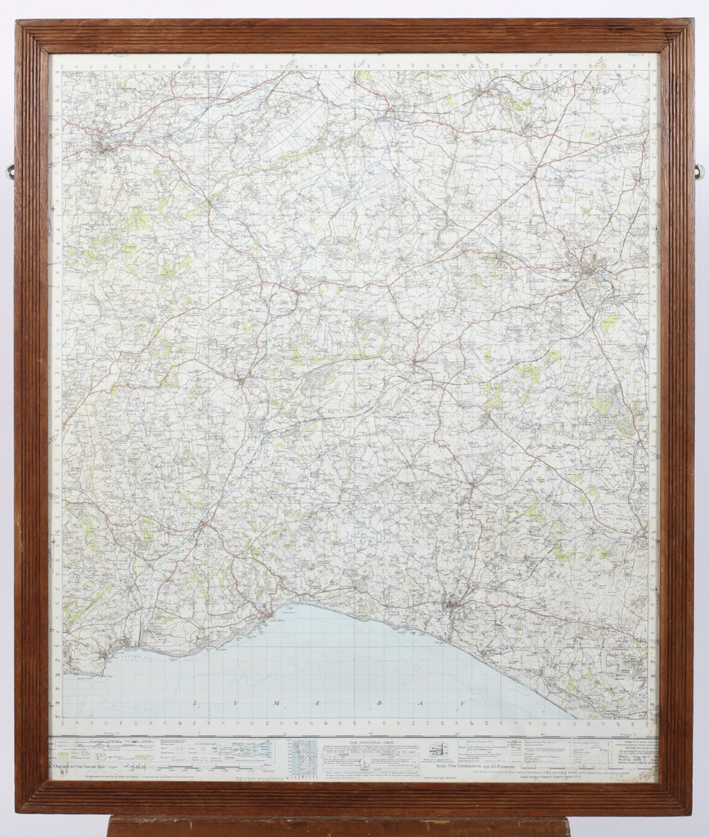192030 os map of dorset in an oak frame