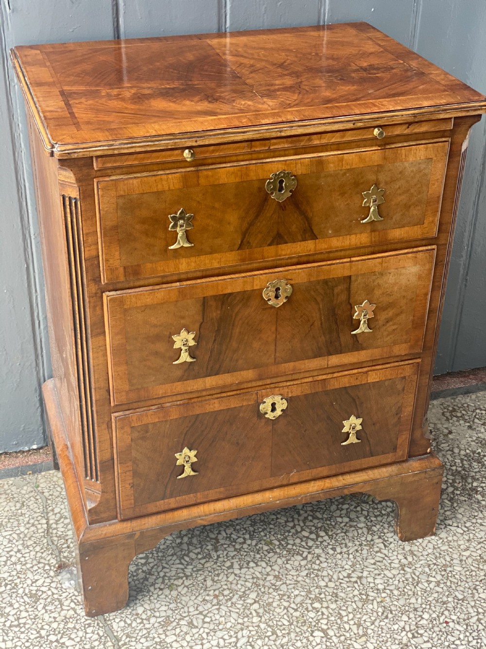 c19th walnut small chest of drawers