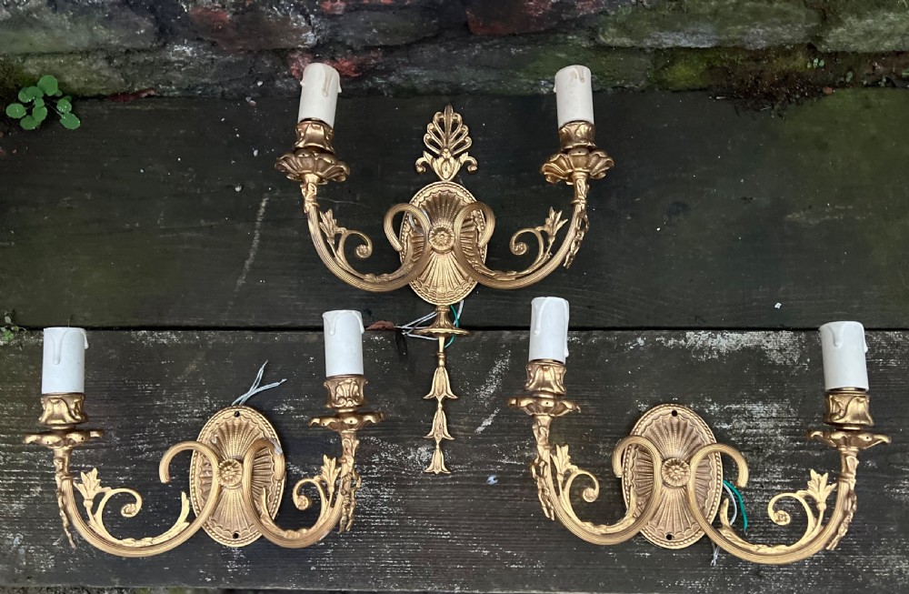 set of three edwardian classical style wall lights